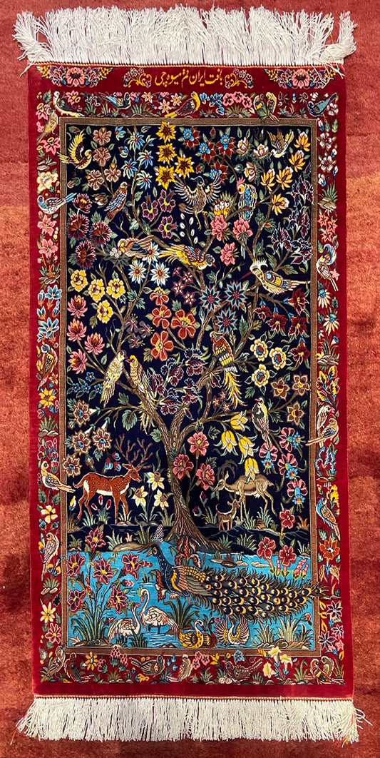 Tapis Perses en soie fait à la main