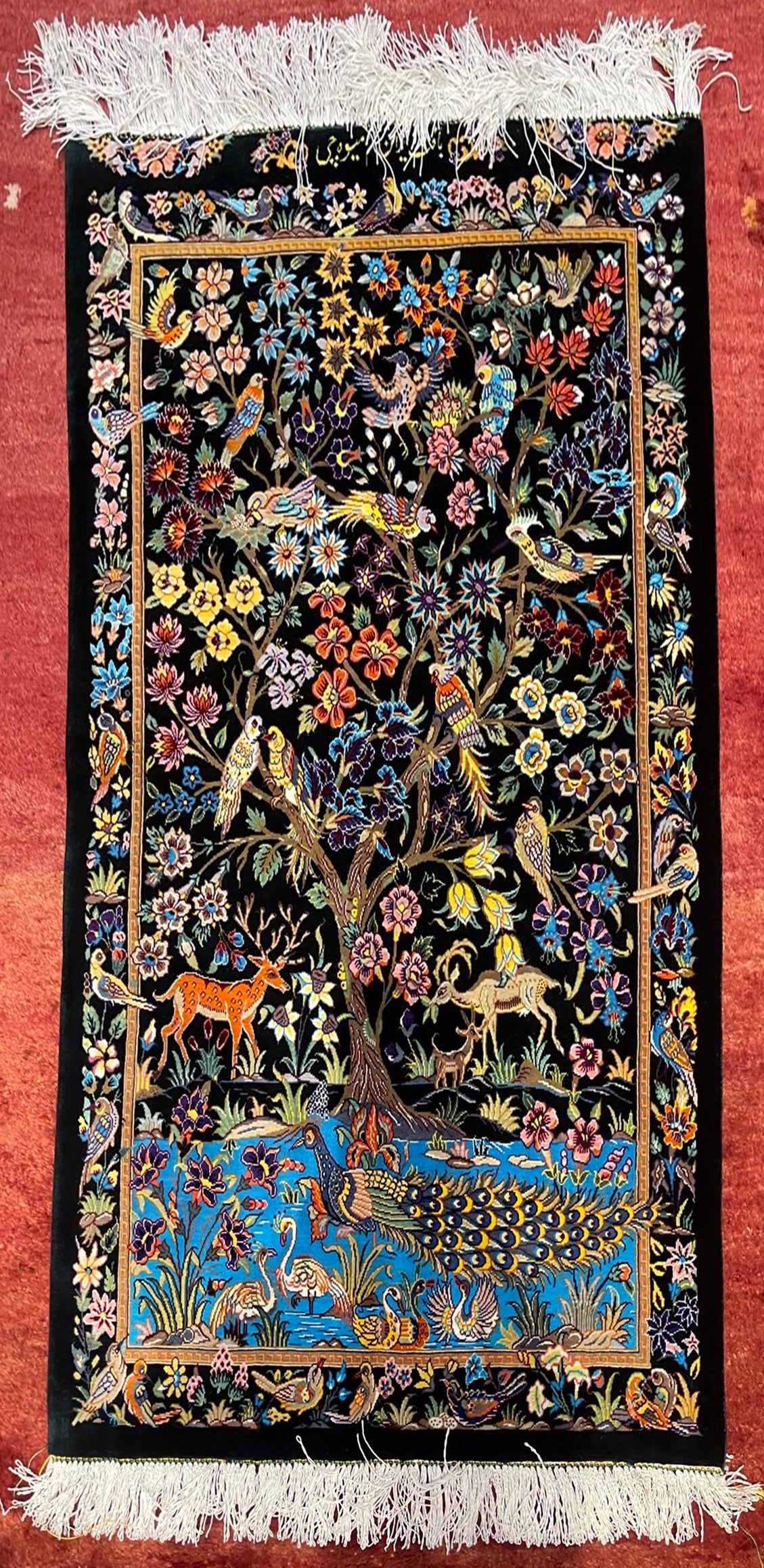 Tapis Perses en soie fait à la main