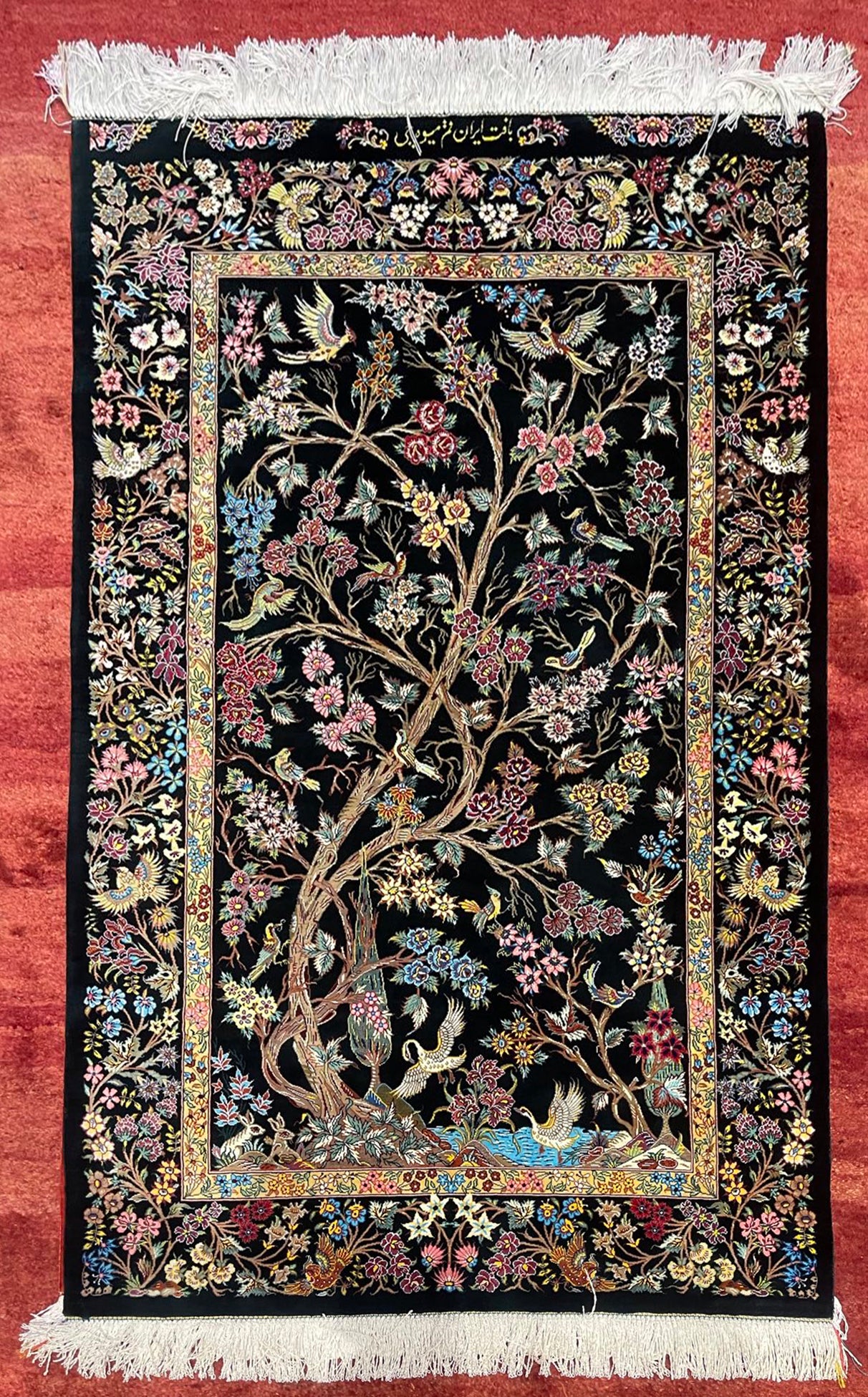 Tapis Perses en soie fait à la main