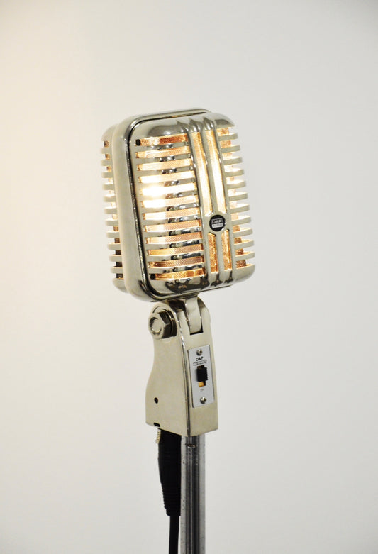 Lampe sur pied microphone Skull par Charlie Clouet